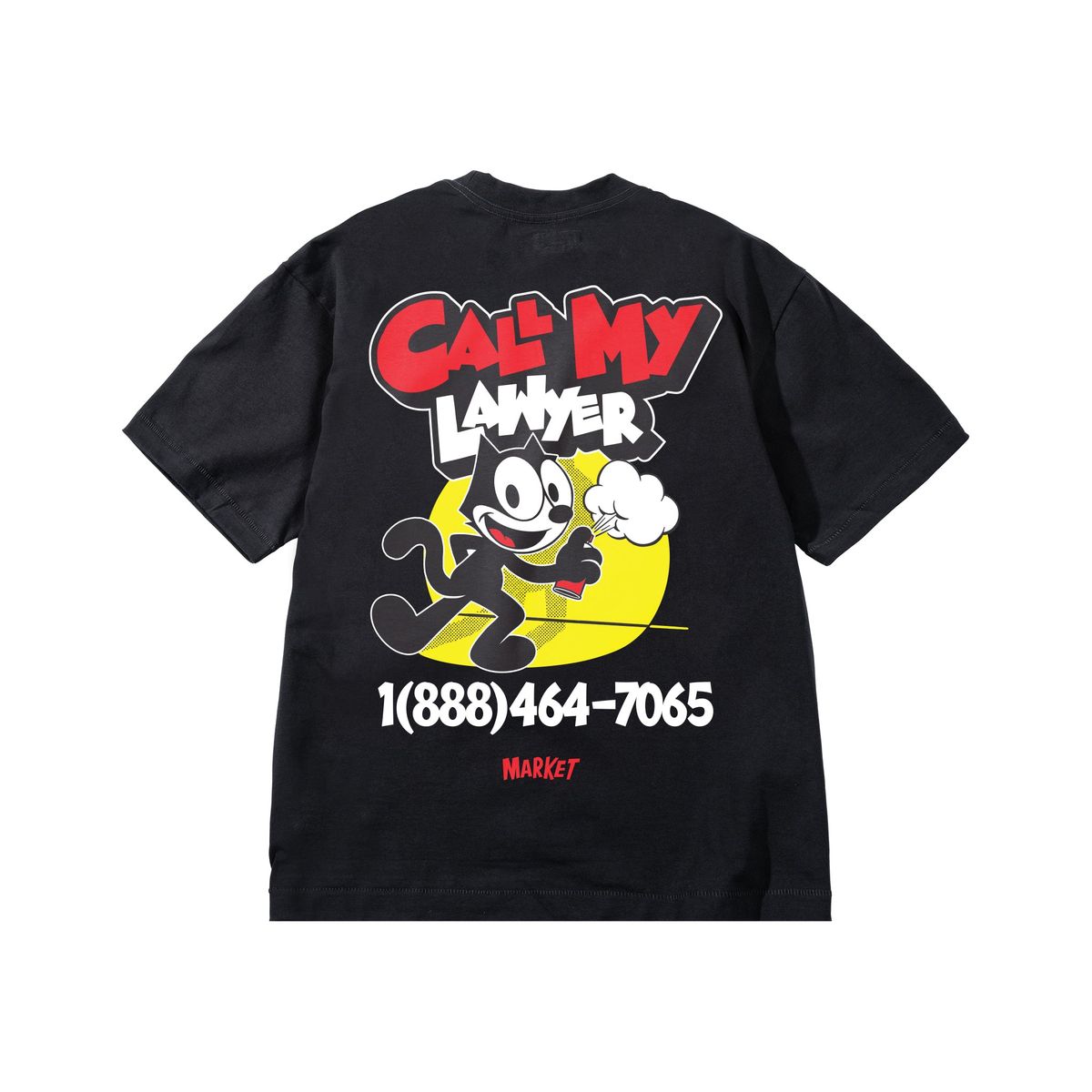 Market Felix The Cat Spray Paint Tee 'Washed Black'