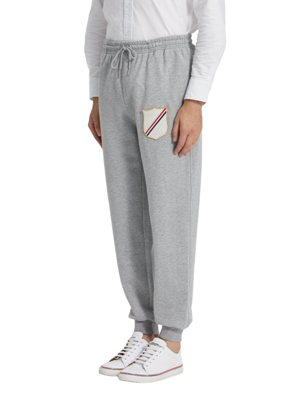Thom Browne Style Unisex Casual Sweatpants with Signature Four-Bar Detail