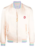 Casablanca silk logo-embroidered bomber jacket