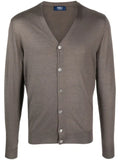 Fedeli V-neck fine-knit cardigan
