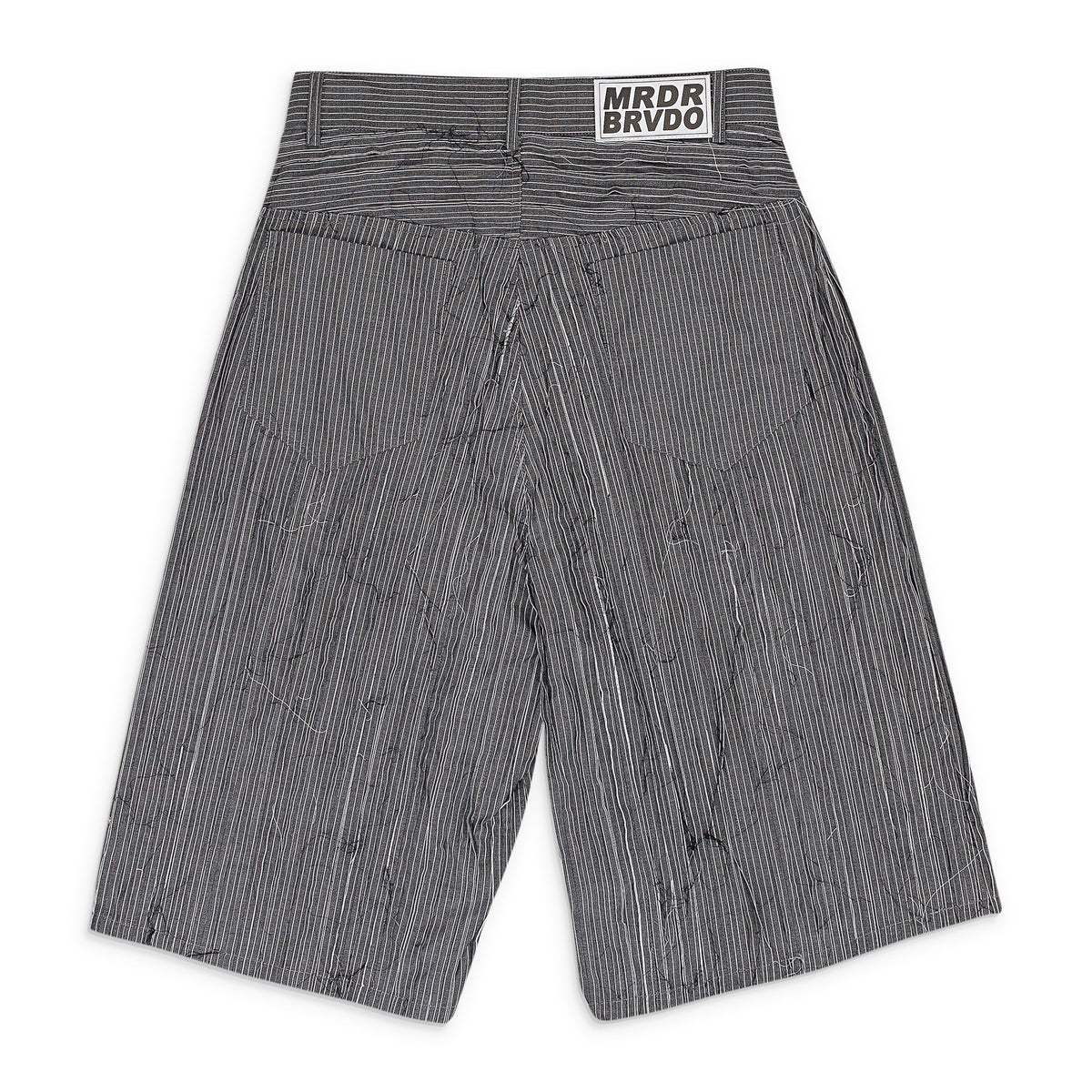 GRAY EXPOSED SEAM MID LENGTH SHORTS