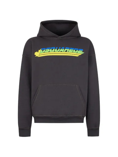DSQUARED2 logo-print dropped-shoulder hoodie