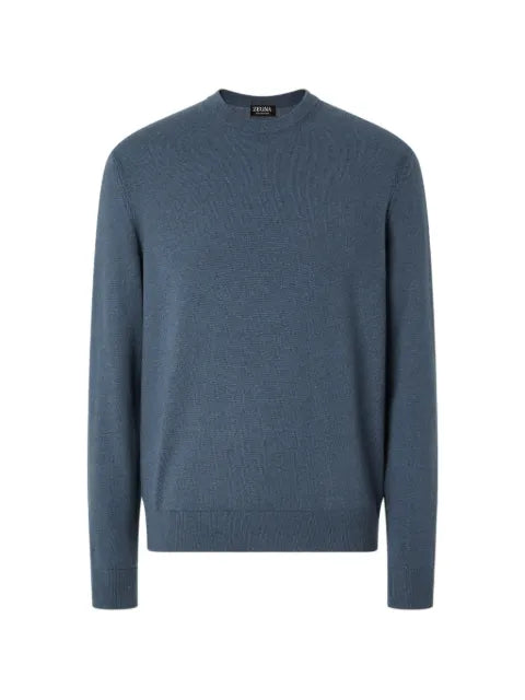 Zegna light blue Oasi cashmere crewneck sweater