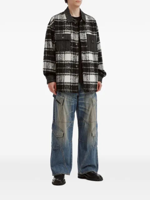 FIVE CM check-pattern patch-pocket shirt