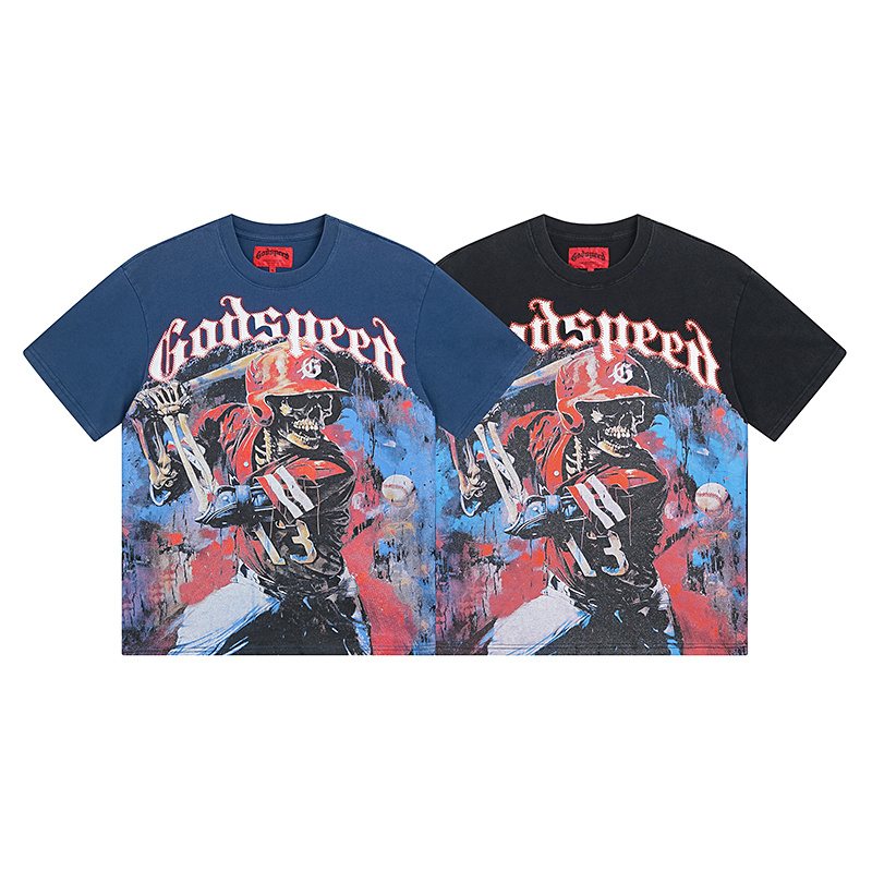 Godspeed Baseball Skull Graphic T-Shirt