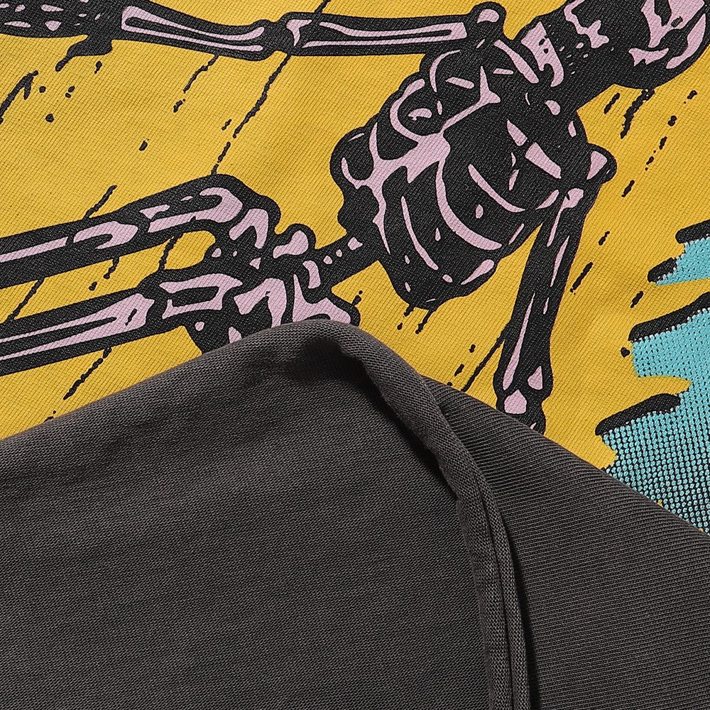 Rough Play Colorful Tour Skeleton Graphic T-Shirt