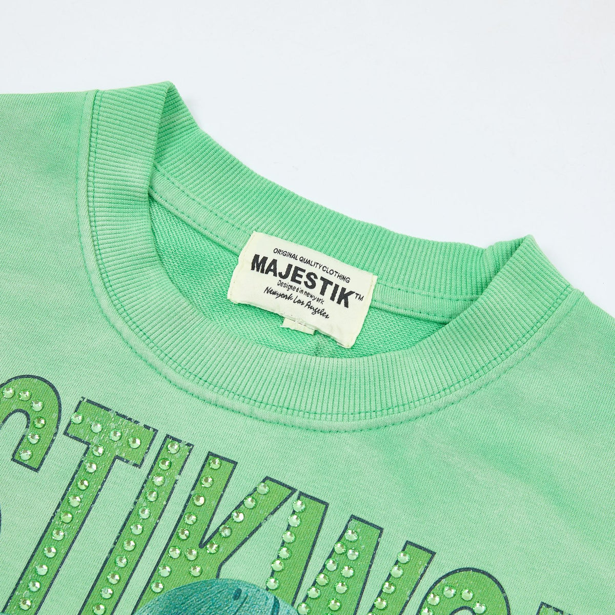MAJESTIK Green Football Graphic T-Shirt