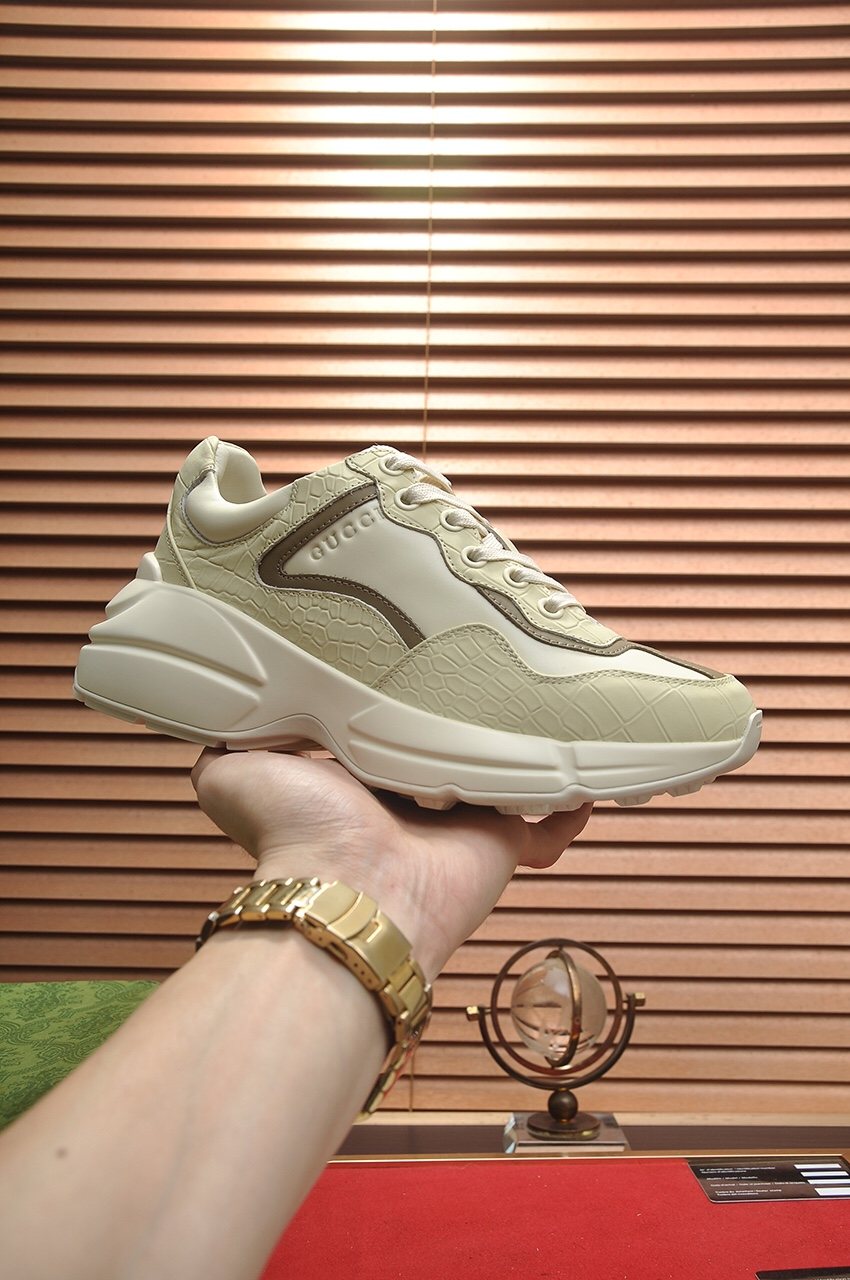Gucci Cream Taupe Chunky Sneakers